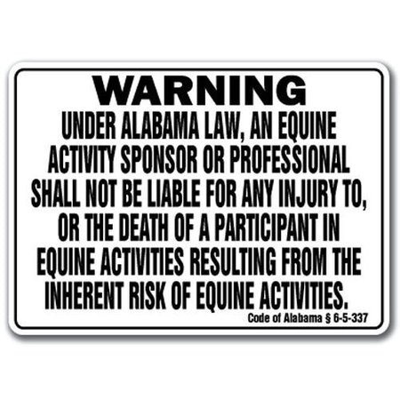 SIGNMISSION 14 in Height, 10 in Width, Plastic, 10" x 14", WS-Alabama Equine WS-Alabama Equine